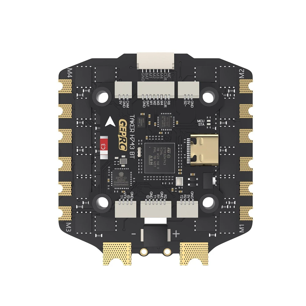 

GEPRC TAKER H743 BT 3-6S 80A Контроллер полета стека 5 В 12 В BEC Выход H80_BLS 4IN1 ESC для гоночных дронов RC FPV