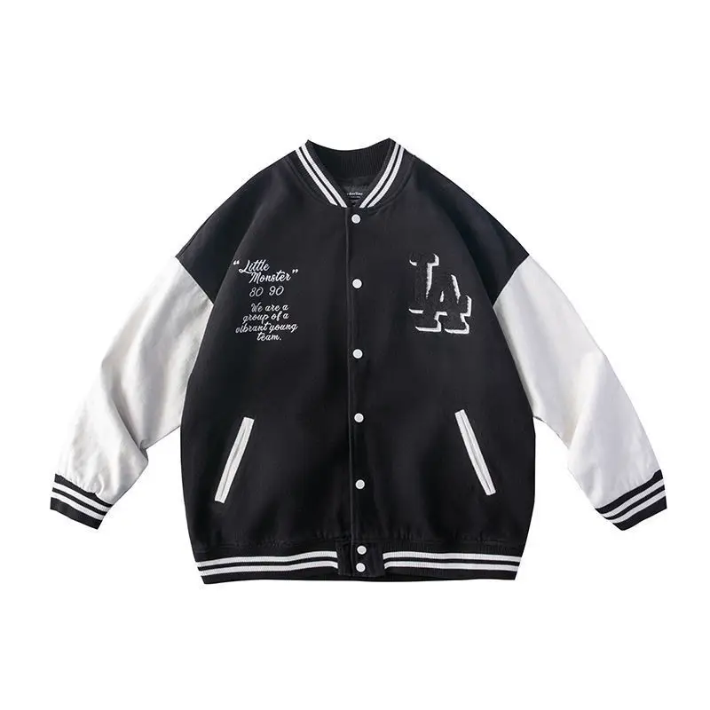 

2021 new American retro letter embroidered jacket coat men's street trend wild pilot baseball uniform couple casual loose jacket