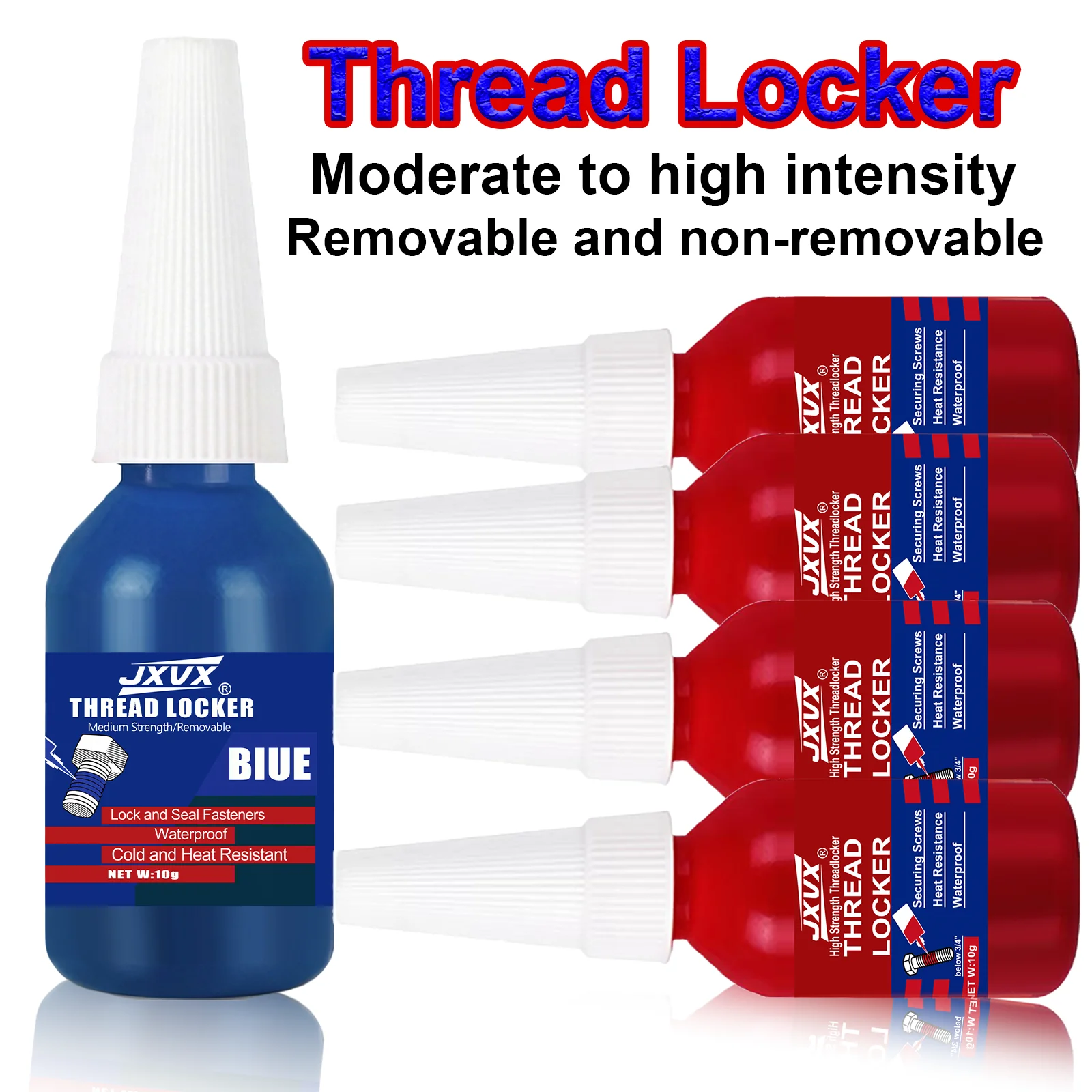 

Universal Threadlocker | Medium Strength Blue Screw Lock Glue | Anaerobic Adhesive for Bolts, Nuts & Metal Screws | Prevents Loosening & Leaks | Oil-Resistant & Removable