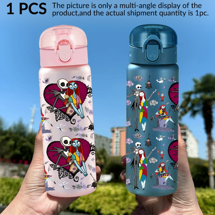 1pc disney, crânio, padrão de natal 26oz garrafa de água de plástico, copo de água esportes ao ar livre presente de aniversário/regresso a casa