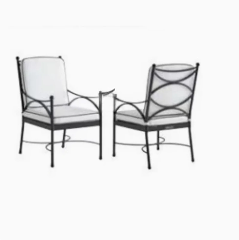 Outdoor stainless steel waterproof sofa courtyard viewing garden real estate hotel leisure wrought iron sofa table and chair