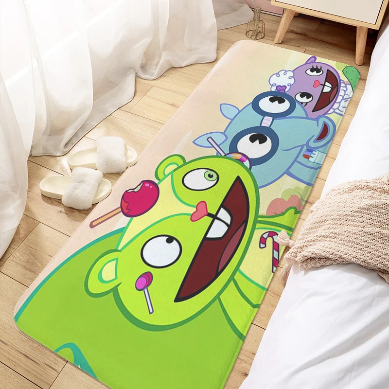 

Bedroom Rug Happy Tree Friends Balcony Hallway Floor Mats Corridor Carpet for Kitchen Slip-resistant Doormat Entrance Door