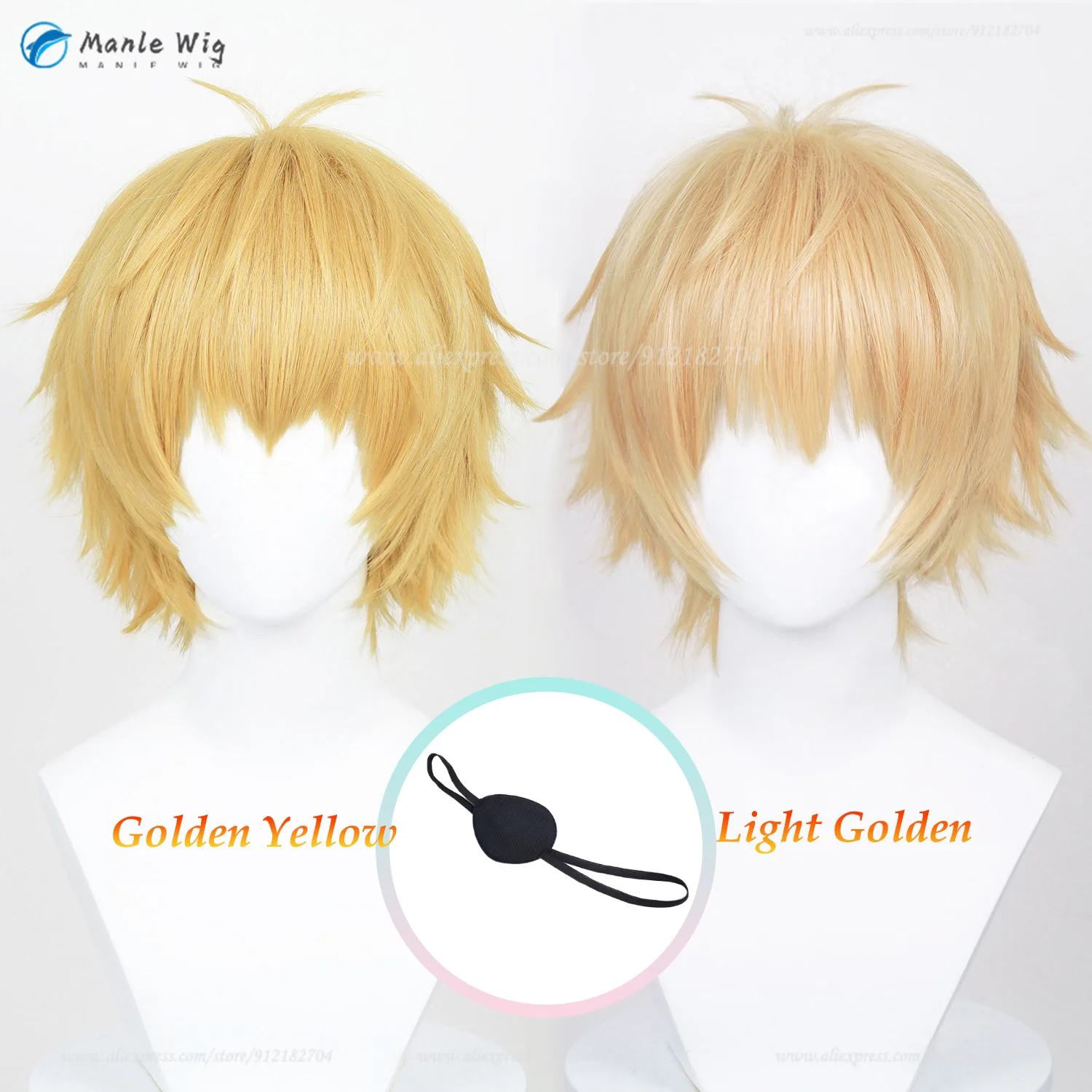 

Anime Denji Cosplay Wig 30cm Short Golden Yellow/Light Golden Denji Anime Cosplay Wigs Heat Resistant Synthetic Hair Halloween