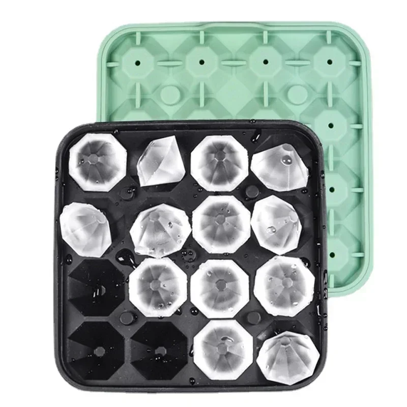

16 Grid Diamond Ice Tray Mold Box Food Grade Silicone Ice Cube Blocks Maker Mould Machine Whiskey Wine Bar Tools Kitchen Gadgets