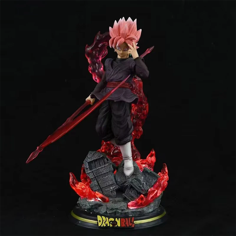 

28cm Dragon Ball Super Saiyan Rose Goku Black Zamasu Collection Figure Figurine Model Statue with Light kids toys Ornaments