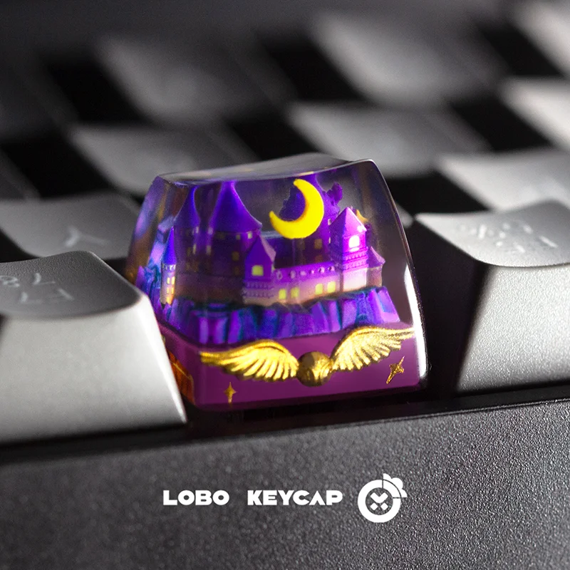 Castle Night Sky Keycap Light-Transmitting Keyboard Accessories Single Anime Resin Shrink Drip Glue Keycaps Esc Original C4 Gift