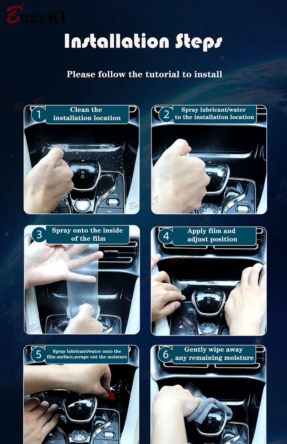Für mercedes benz eqs eqe amg 2016-2019 getriebe navigations bildschirm automotive innenraum tpu schutz folie kratz schutz aufkleber – Detail 7