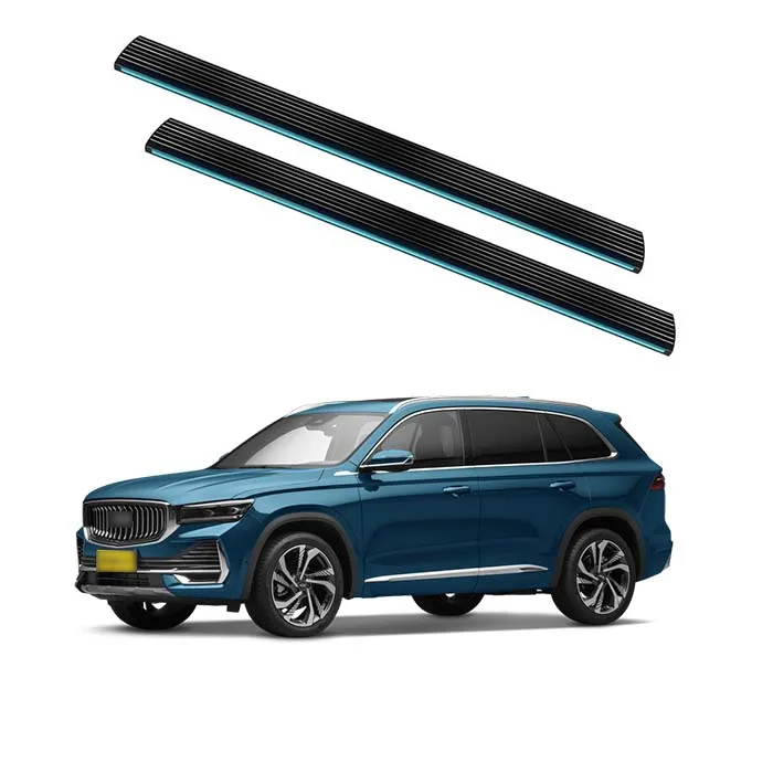 Deployable Power Running Boards, Anti-Pinch Electric Side Steps with Motor for Geely Xingyue SUV, Heavy Duty Aluminum Alloy, Bla