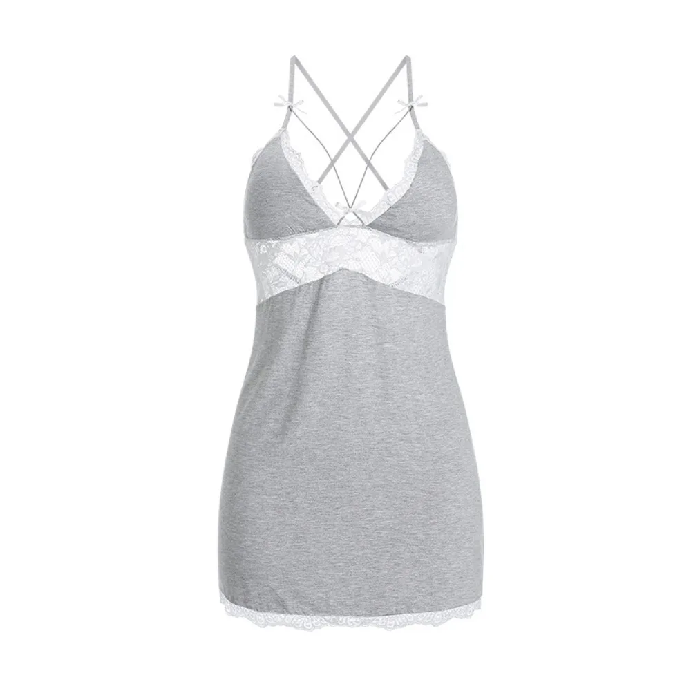 

Sexy Sleepwear Pajamas Women Nightwear Lace Silk Satin Night Dress Sleeveless Nighties V-neck Nightgown Plus Size Nightdress