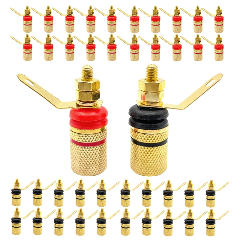 20/100/400Pcs 4MM Banana Plug Socket Binding Post Gold-plated Speaker Terminal Audio Terminal Connector