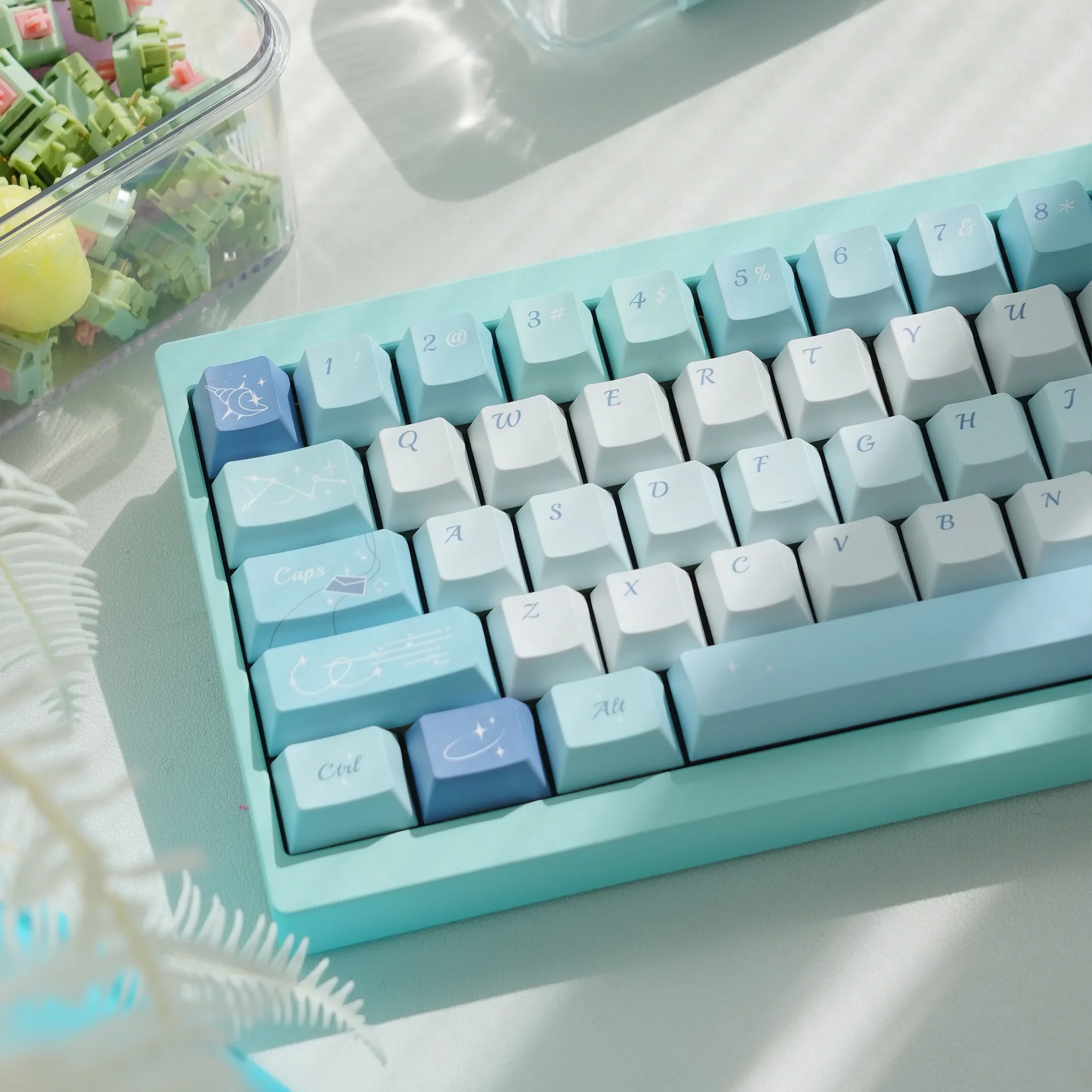 

Original keycaps Blue Island simple and fresh blue keycaps Original five-sided sublimation mechanical keyboard keycaps