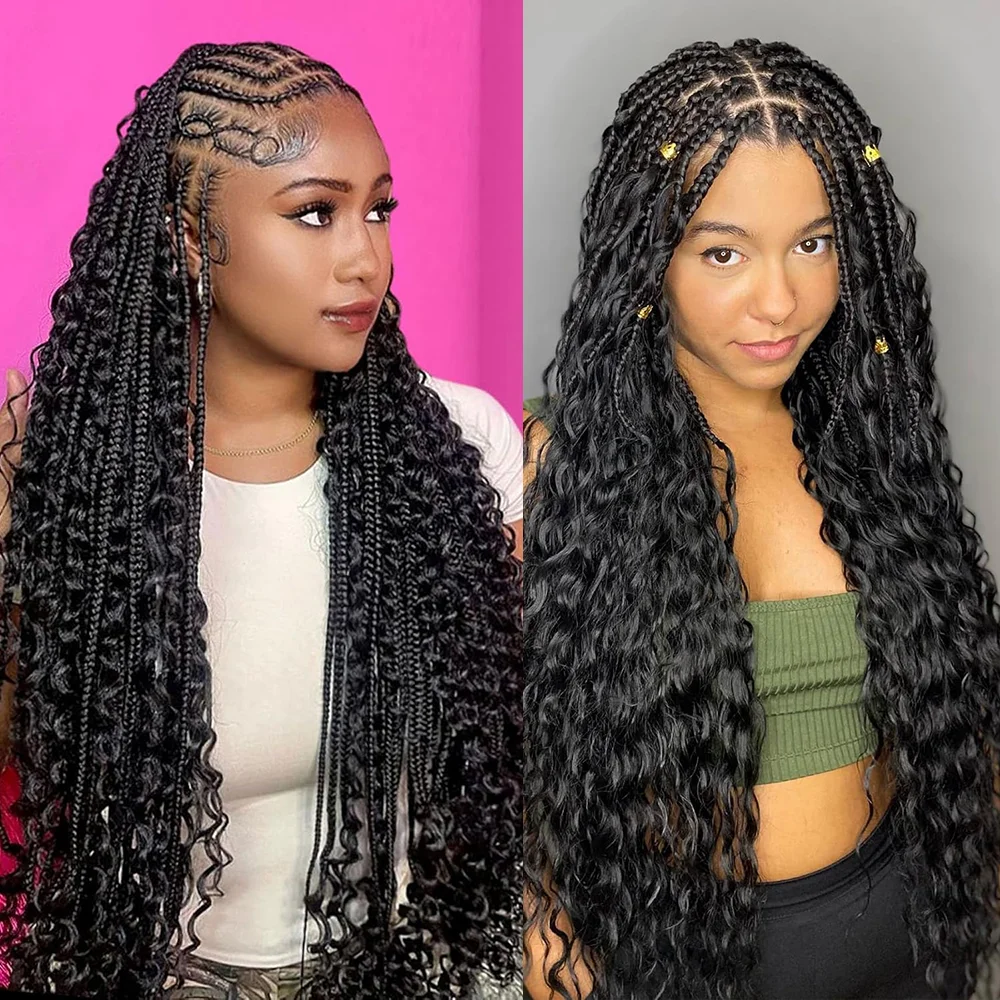 Boho Braids Human Hair Curly Hair Bundles Bulk for Braiding Deep Wave 2 Bundles 100g No Weft Human Hair Bundles Hair Extension