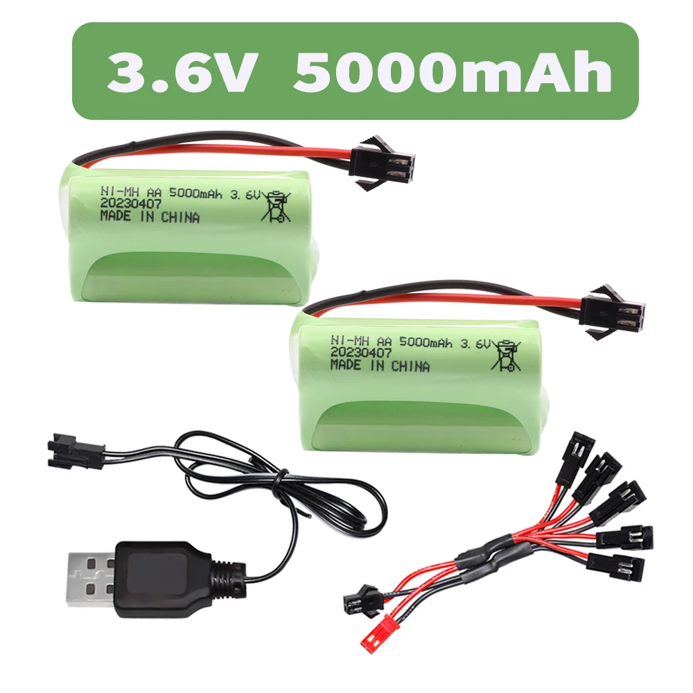 T Model 3.6V 5000mah NiMH Battery For Rc toy Car Tanks Trains Robot Boat Gun Ni-MH AA 3.6v High capacity Rechargeable Battery