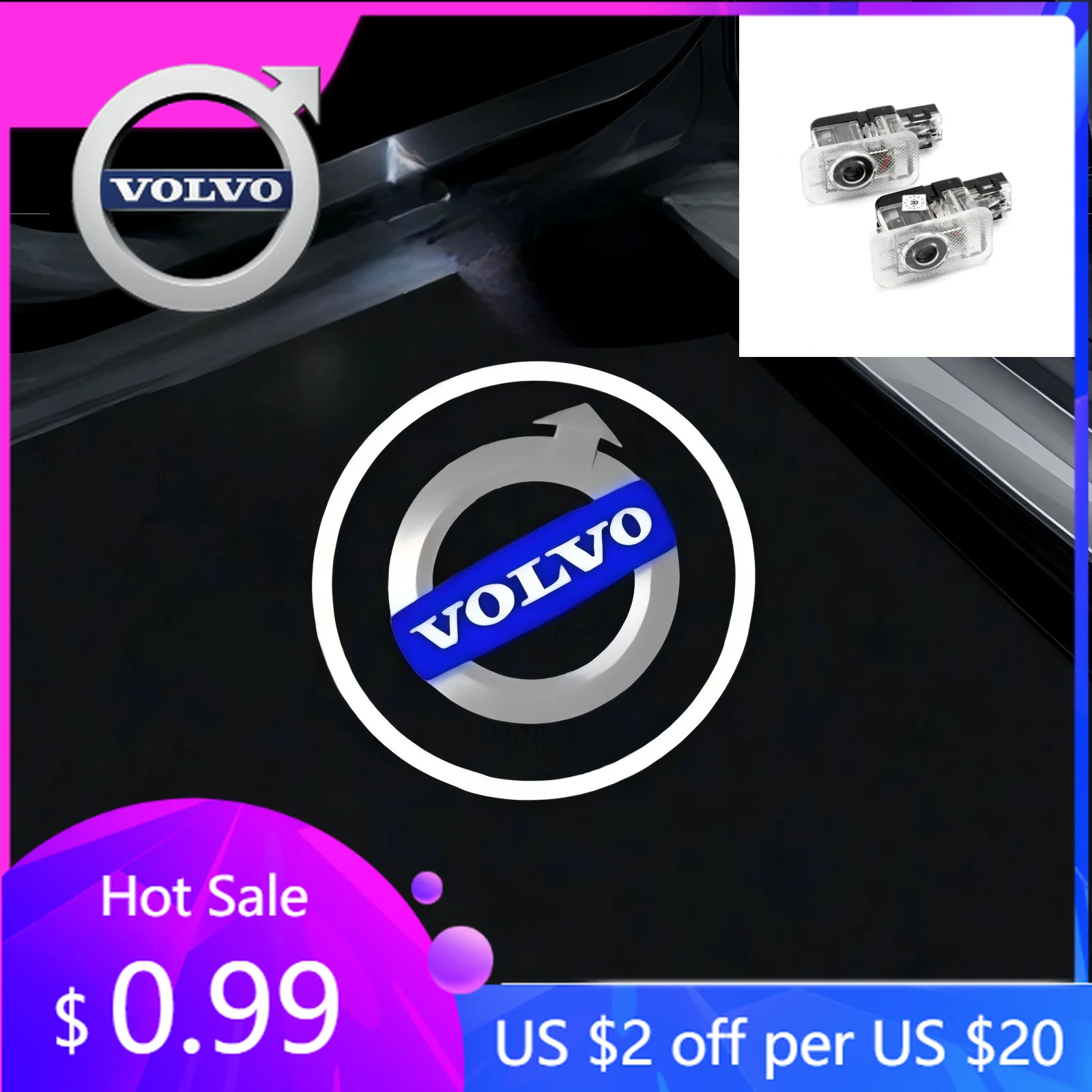 

Колпаки ступиц 2 шт. для Volvo XC40 XC90 XC60 S90 S60 S80 S80L V40 V90 V60 LED R Дизайн логотипа Эмблема двери автомобиля Лазерные проемы