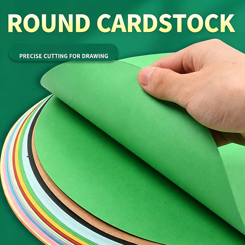 Multi‑Color Round Card Stock Paper Circular Heavyweight Paper for Kids Drawing Handcraft Painting Scrapbooking Art Project