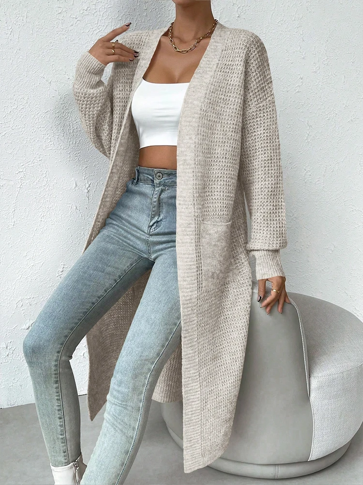 Women\'s Cardigan Clashing Colour Drop Shoulder Cardigan Sweater Jacket Drop Shoulder Ribbed Knit Cardigan Casual Knit Jacket