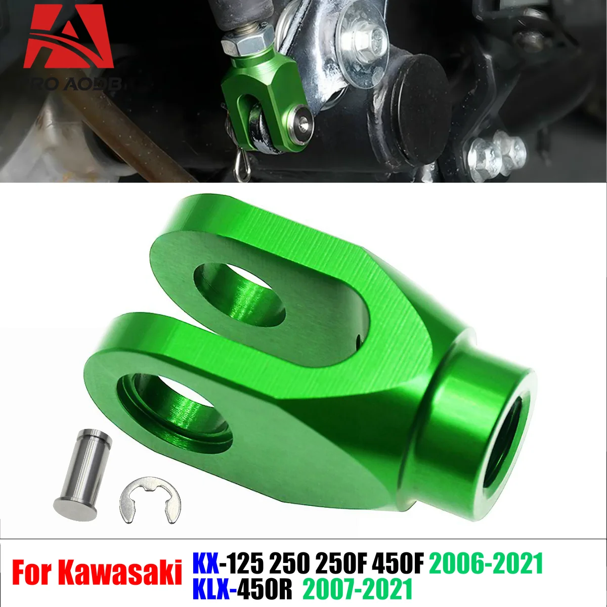 

For Kawasaki KX80 85 KX100 125 KX250 KLX125 150S KLX250 D-TRACKER 1998-2018 High-Quality Motorcycle Aluminium Rear Brake Clevis