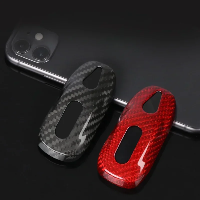Etui na klucze Tesla Model 3 Y z prawdziwego włókna węglowego 3K 240G Ręcznie robione etui na klucze Zestaw breloków do kluczy Akcesoria 17-24