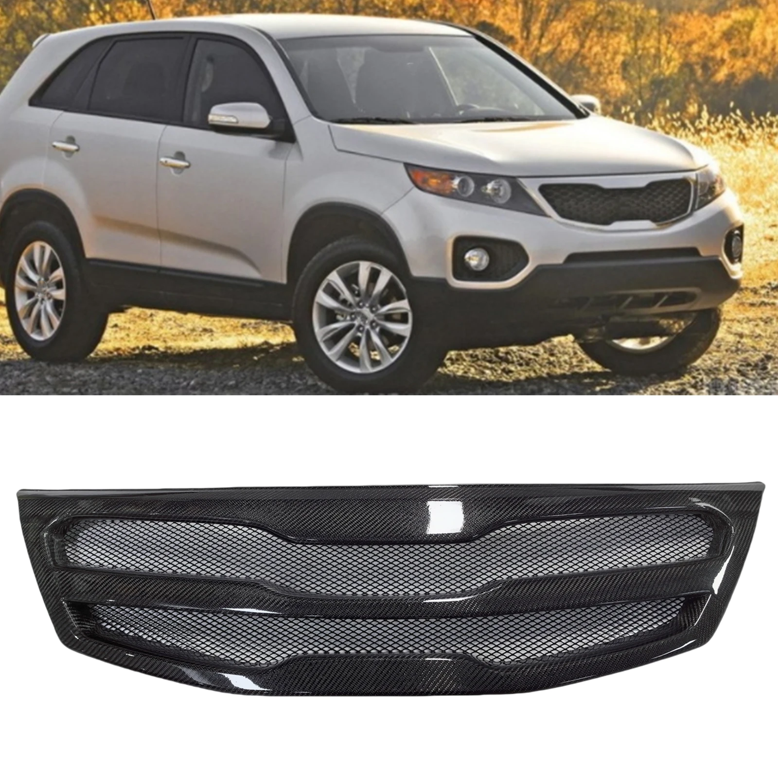 Car Front Grille Grill Upper Bumper Hood Mesh For Kia Sorento R 2009 2010 2011 2012