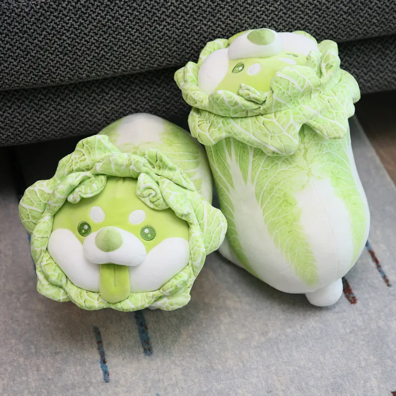 Creative vegetable cabbage dog plush toys wholesale cabbage pillow gifts