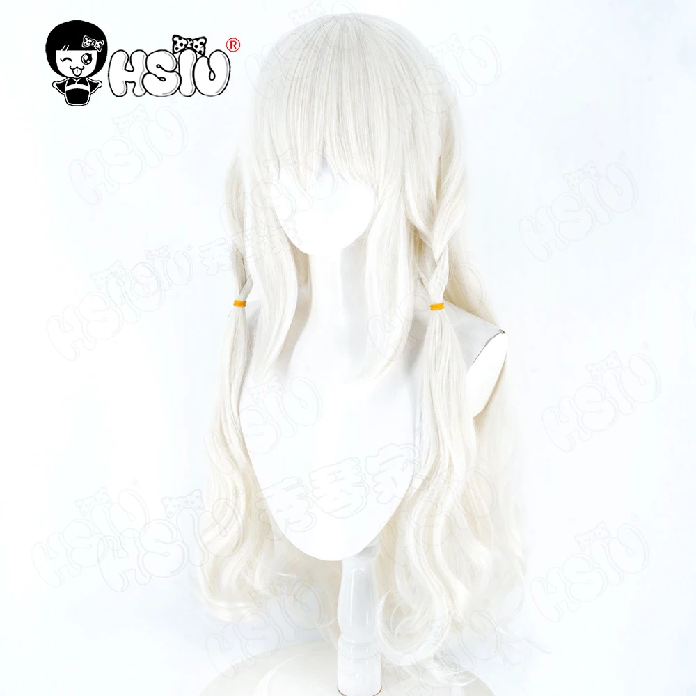 Misono Ichika Косплей Парик Синтетический парик из волокна「HSIU」 80 см Молочно-белый длинный парик + шапочка для парика GAME Amairo Chocolate ‌   косплей