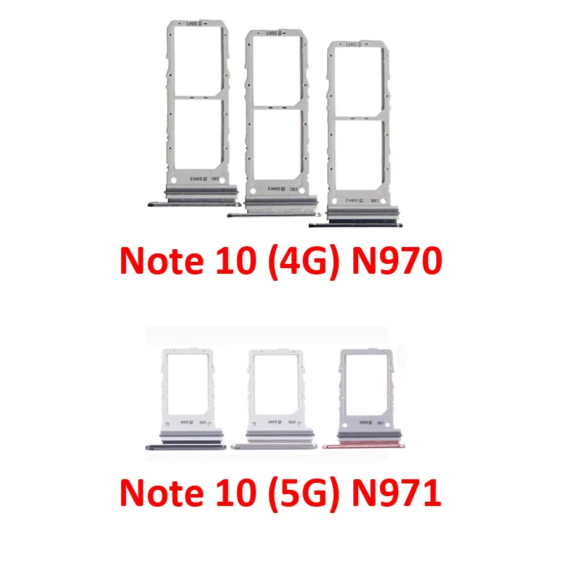 For Samsung Galaxy Note 10 4G 5G N970 N971 Phone New Housing Chip SIM Card Tray Slot Holder Pocket Parts Single Dual SIM Black view 5