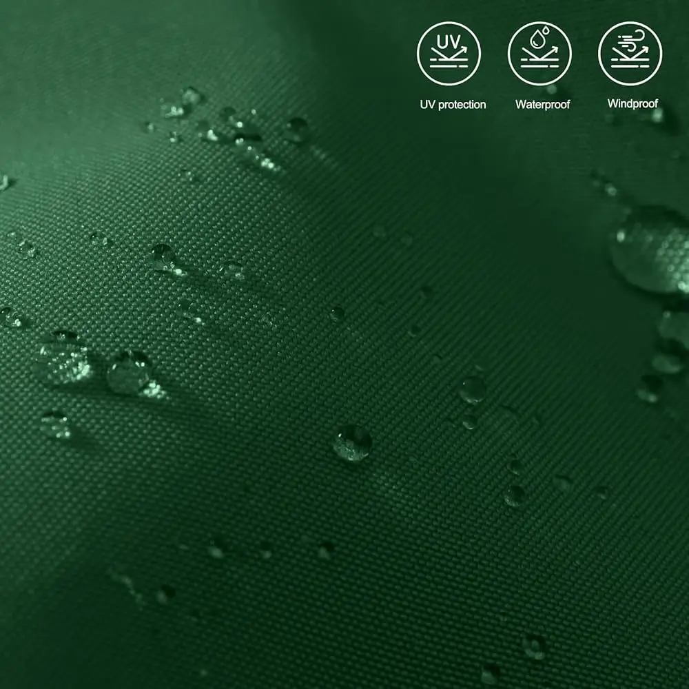 Valance Patio Umbrella For Outdoor Table Market -8 Ribs (9Ft, Forest Green)