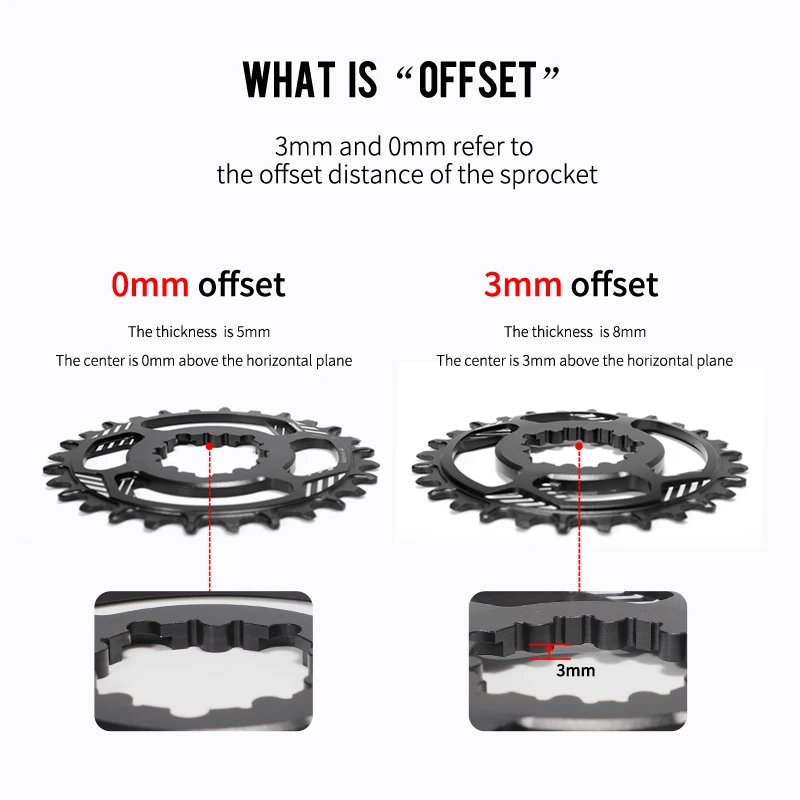 Prowheel MTB Mountain Bike Crank Sprocket Set 160/170/175mm 0/3mm offset Chain Wheel 8-12 Speed Bicycle Crankset 7075 Al-alloy