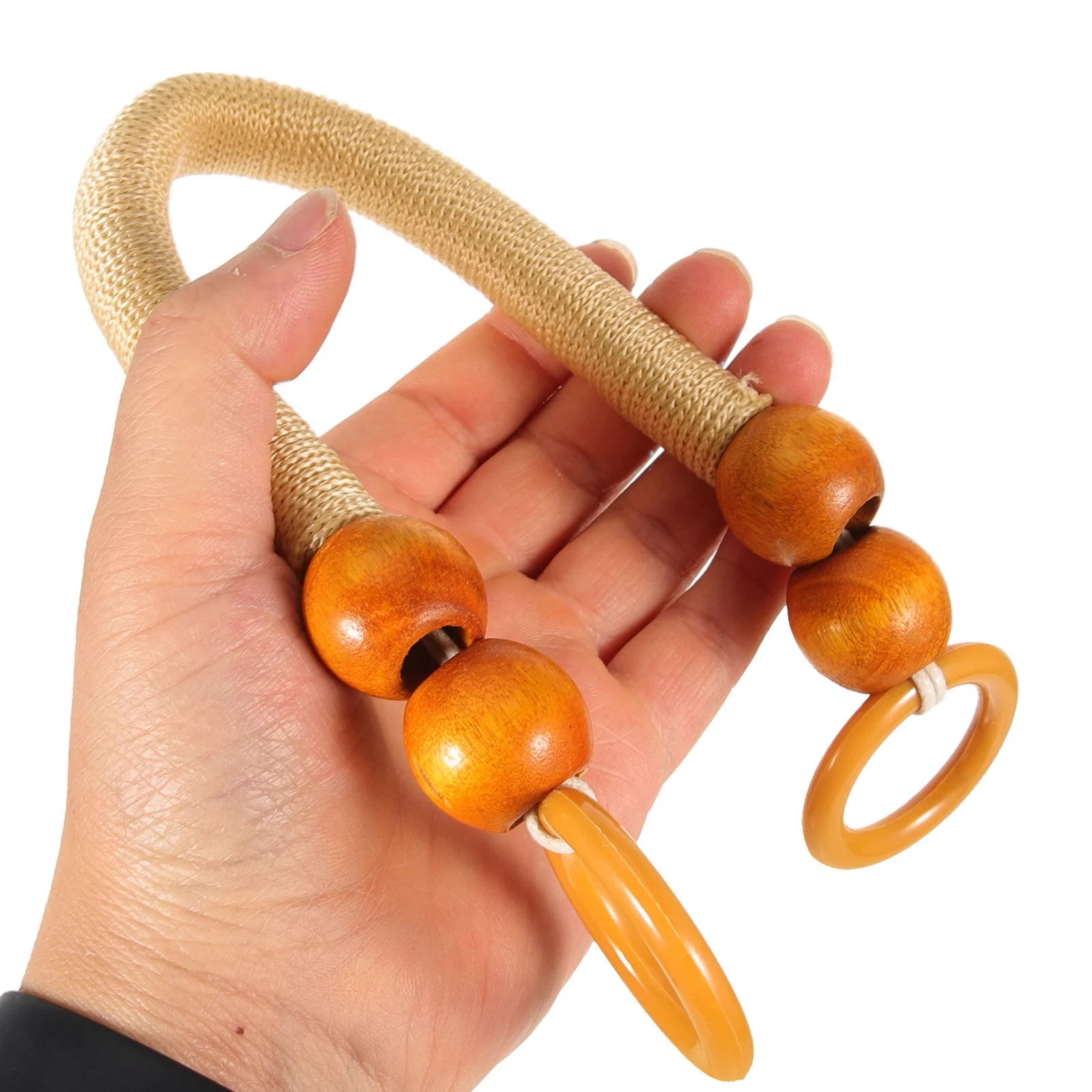 

6Pcs Wooden Beaded Bag Handles Smooth Durable Practical for DIY Handbags Weaving Bags Purse Handles Purse Handle for Making