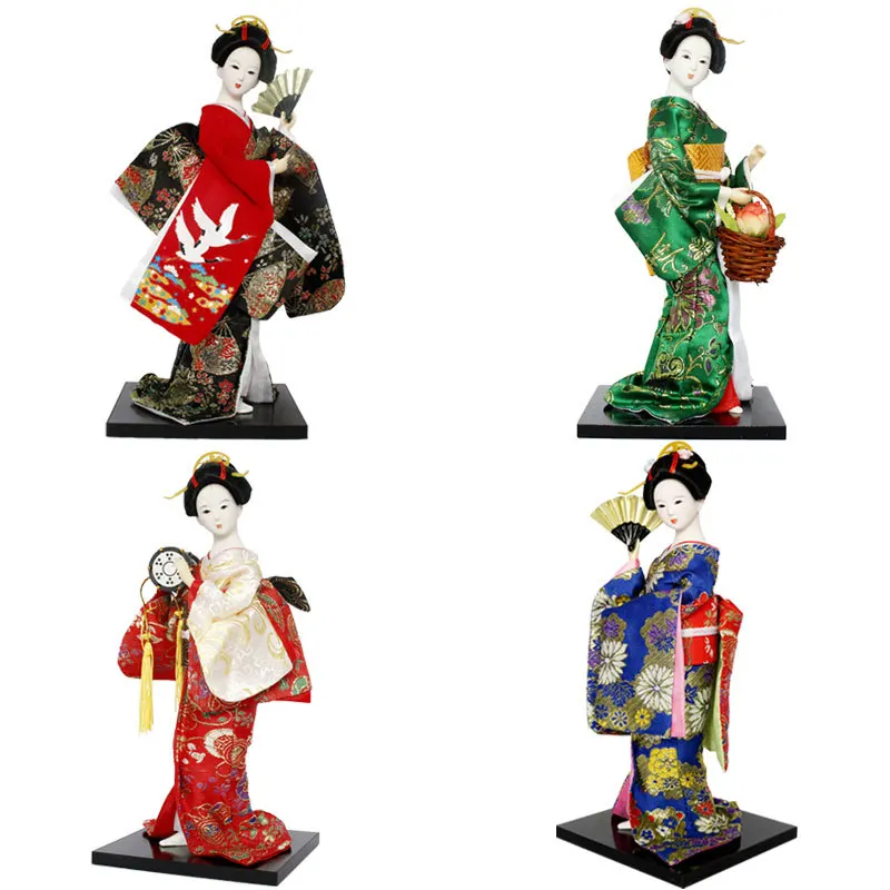 25cm Kawaii Statuette Japanese Geisha Dolls Kimono Dolls Belle Girl Lady Collection Home Decor Miniature Gift Figurines