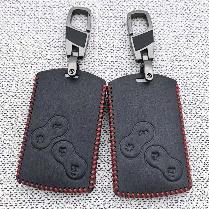For Renault Megane 2 3 Scenic Laguna Clio Captur Duster Logan Trafic Koleos Fluence Zoe Leather Key Case FOB Accessories Cover