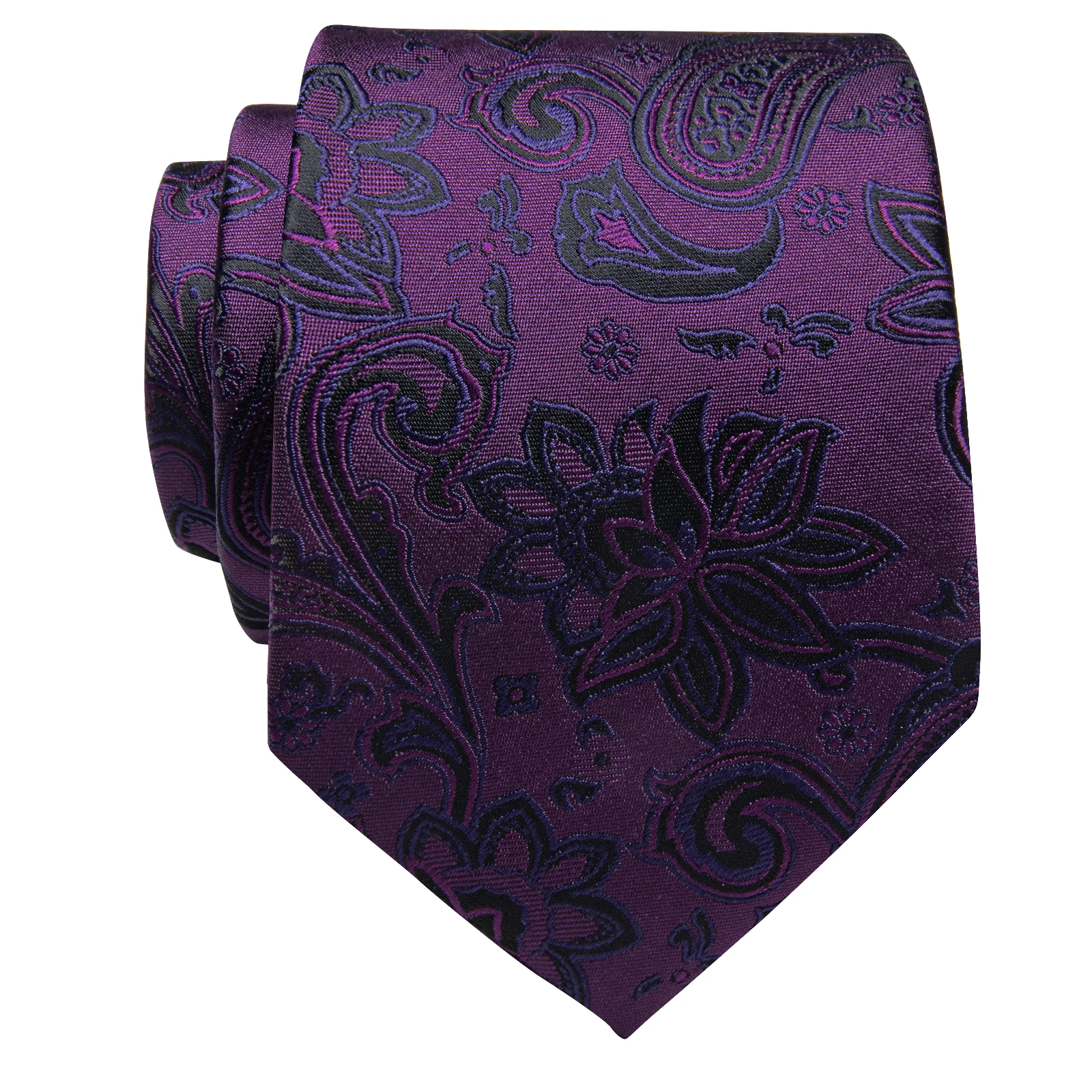 Corbata con estampado Floral para hombre, corbata de Jacquard púrpura para boda, fiesta, negocios, lujo para el hogar, accesorios para camisa