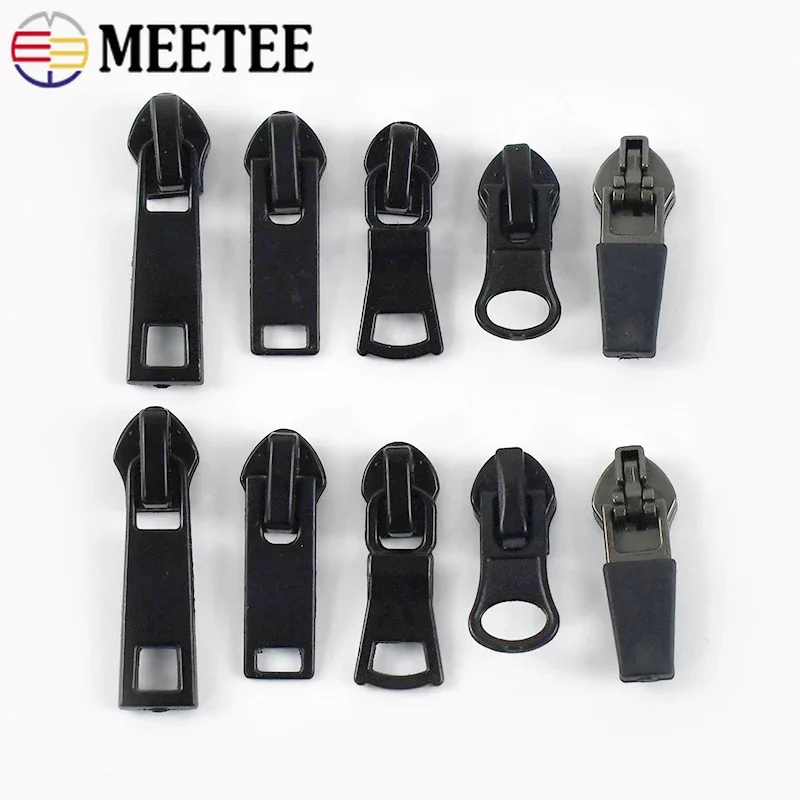10/30Pcs Nylon Zip Slider Puller Reversed Zipper Head for Invisible Waterproof Zippers Luggage Coat DIY Sewing Accessories