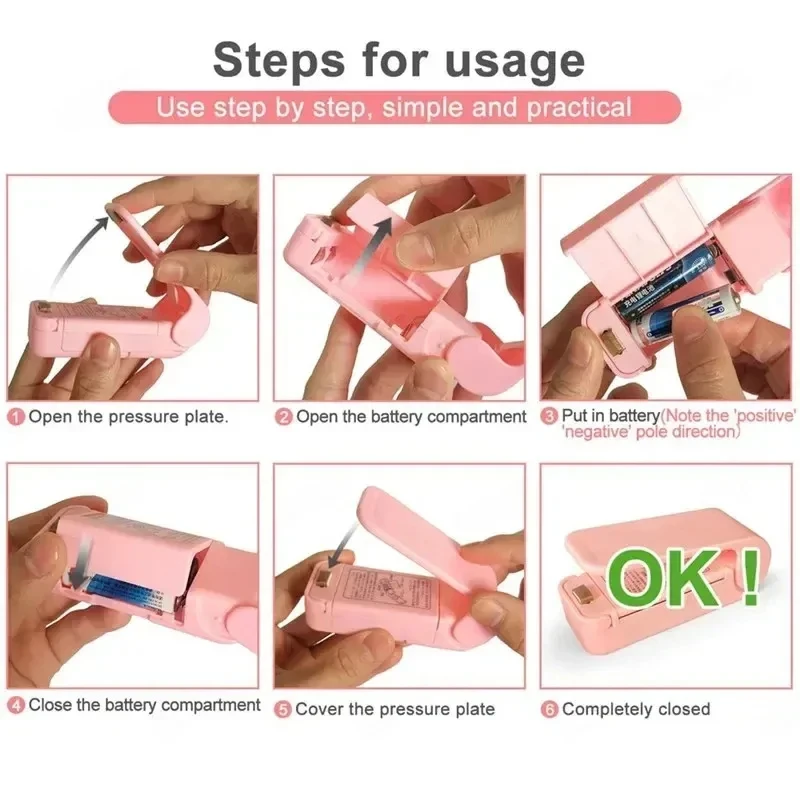 1/2/3pcs Mini Heat Sealing Machine Package Sealer Bags Thermal Plastic Food Bag Closure Portable Sealer Packaging Heat Sealer