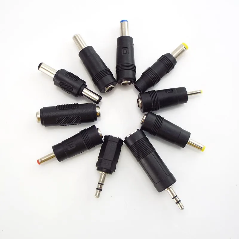 DC 6.5mm 5.5X 2.1mm 2.5mm 3.5mm 1.35mm Power Adapter Connectors Female To Male PC Tablet Power Charger Adaptor Jack Plug D6
