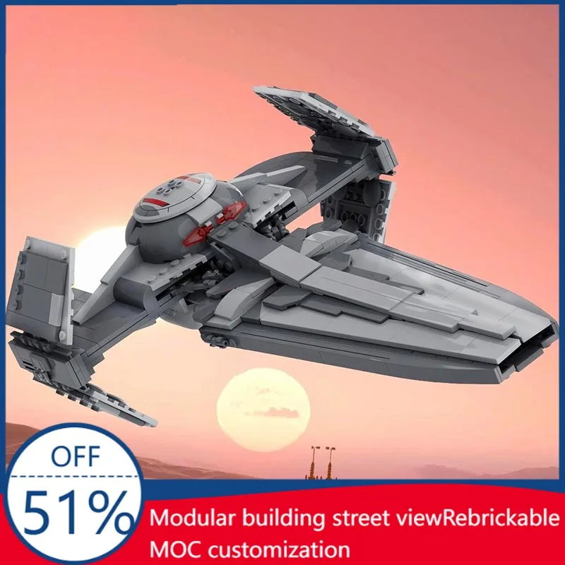 817PCS MOC Sith Infiltrator Scimitar Star Battle Sci-Fi Spaceship Model Custom Build Blocks DIY Children Assembly Toy Xmas Gift