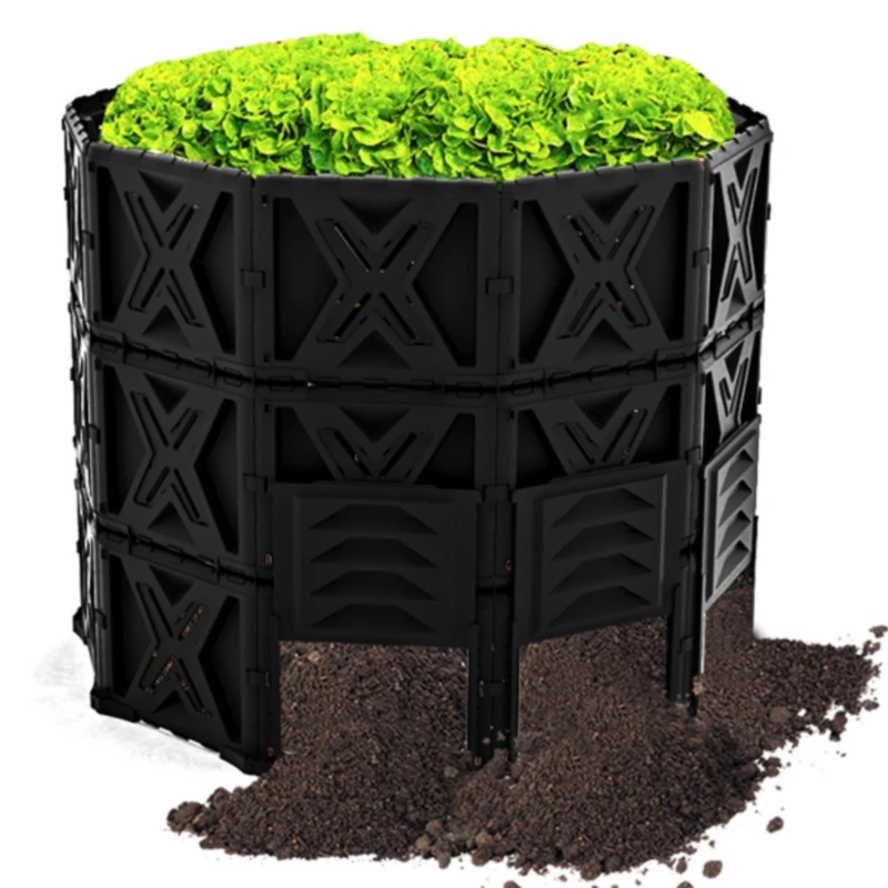 720 liters large capacity yard leaf compost box outdoor gardening food waste compost box, community school compost