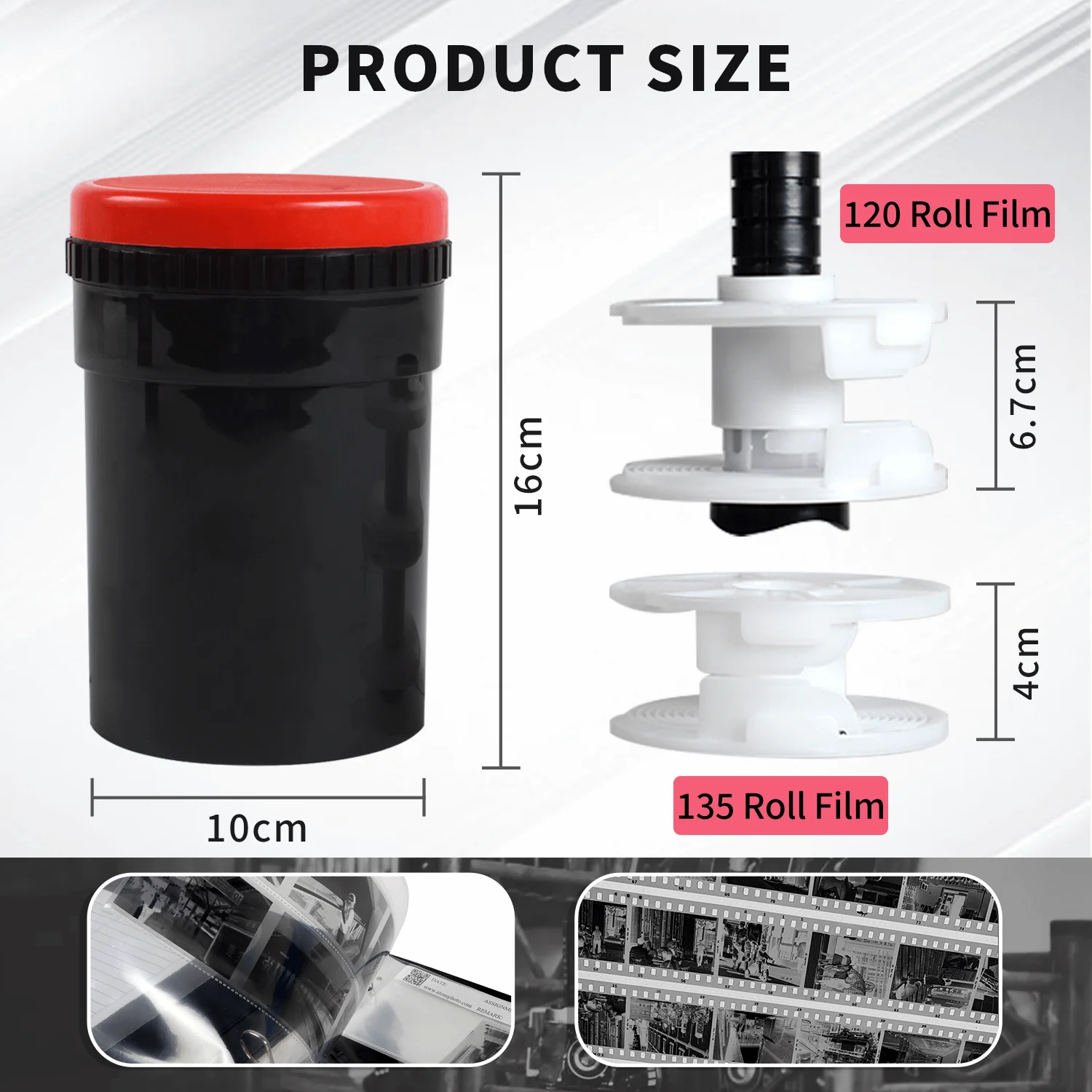 Compact 2 Reel 35mm Film Developing Tank 135 120 127 Film Darkroom Develop Processing Equipment