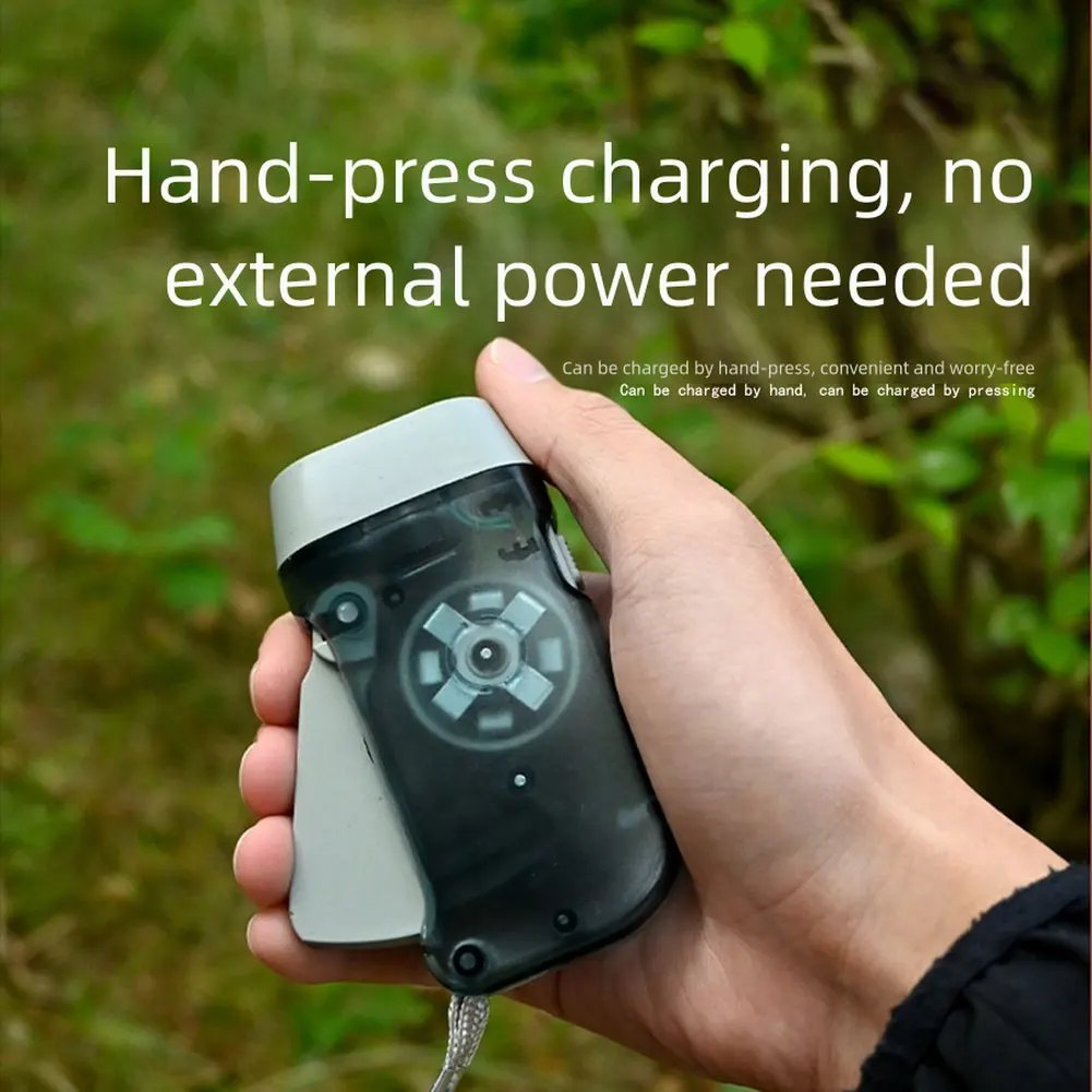 Portable Hand Pressed LED Eco-friendly Flashlight Mini Camping Light with Crank Generator Pocket Light for Outdoor Adventures