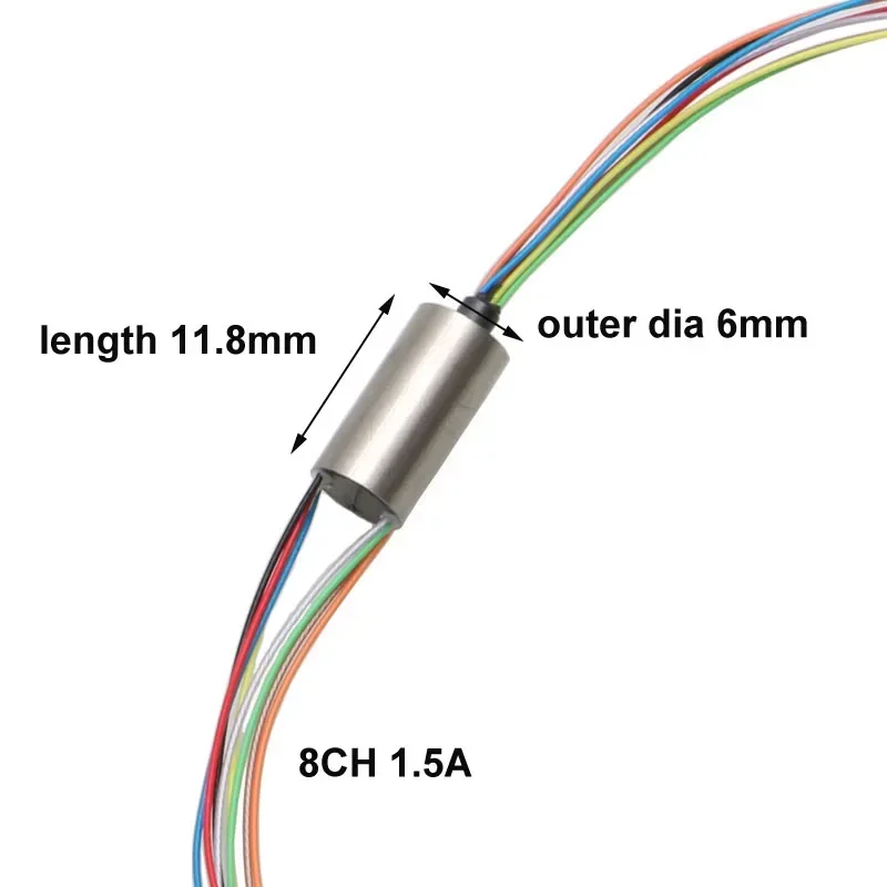 1PCS Visual Anchor Fish Slip Ring Dia.6/6.5/7.5mm 2/4/8/12CH 1A 2A Slipring Conductive Rotating Joint for RC UAV PTZ Gimbal