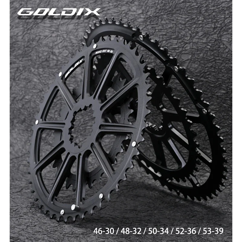 GOLDIX Road Bike Chainring 50-34T 52-36T 53-39T Double Chainwheel for SRAM Direct Mount 3-Bolt Crankset 10 11 12 Speed - view 2