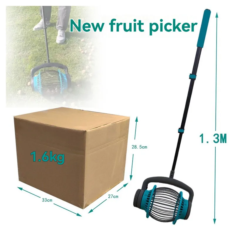 Aluminum Alloy Telescopic Rod Fruit Collector, Orchard Tool for Chestnut Walnut Apple 1-5cm Sphere Picking Tool