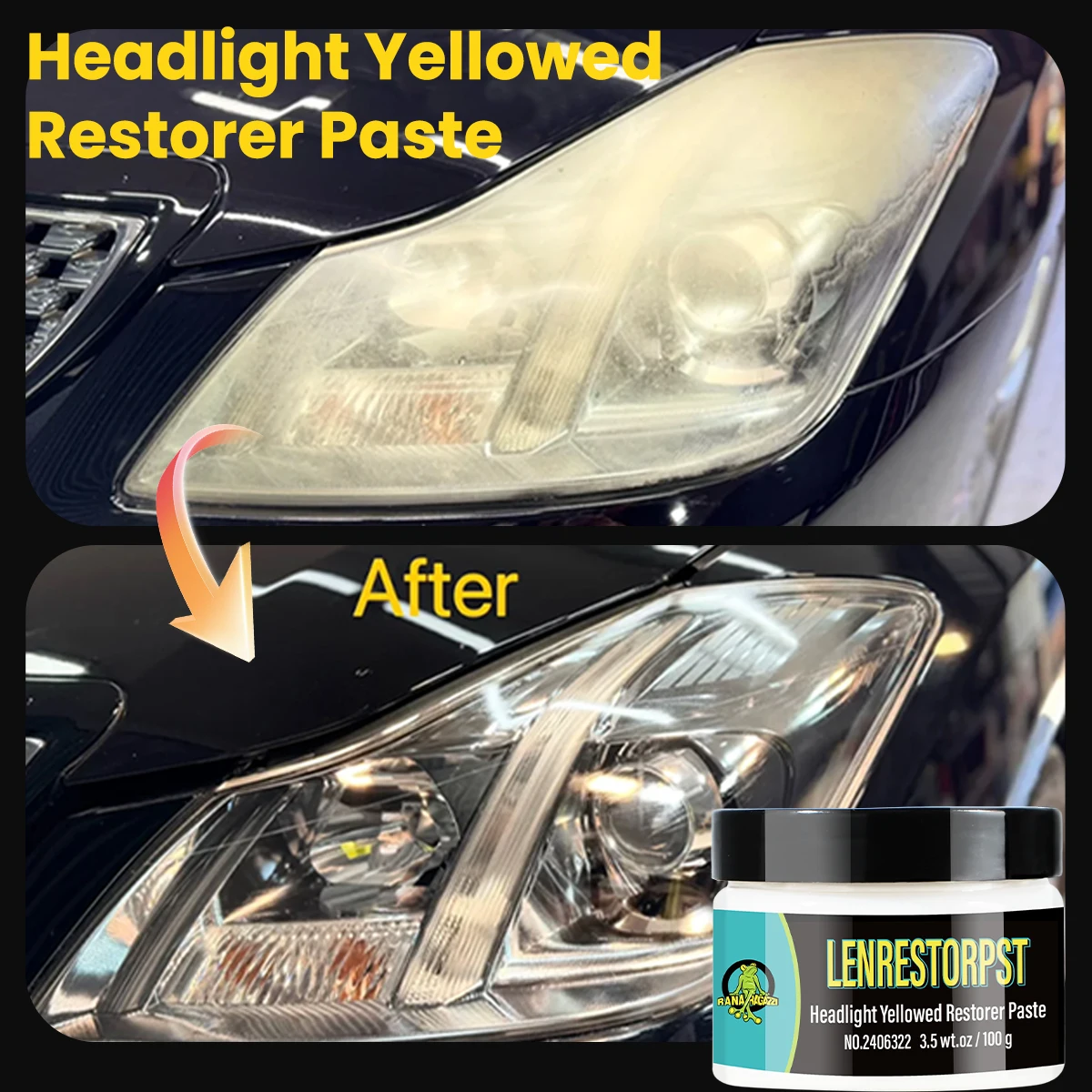 

Крем для восстановления автомобильных фар, универсальный полировальный агент для ремонта фар, который может удалить окисление, пожелтение.