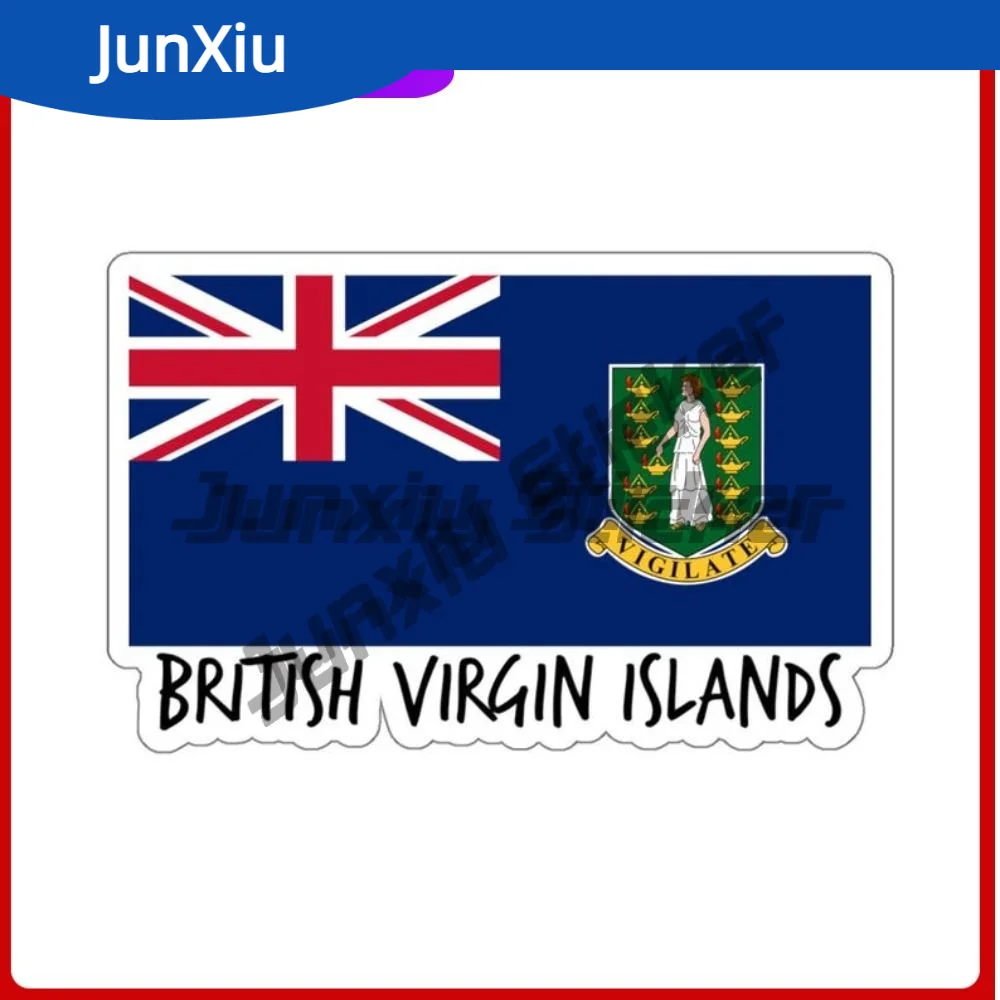 Bandera de las Islas Virgen británicas, pegatina de regalo, accesorios para coche, bicicleta, parachoques, Camper, ventanas, parabrisas, equipaje, Kayak, portátil, agua, Pvc
