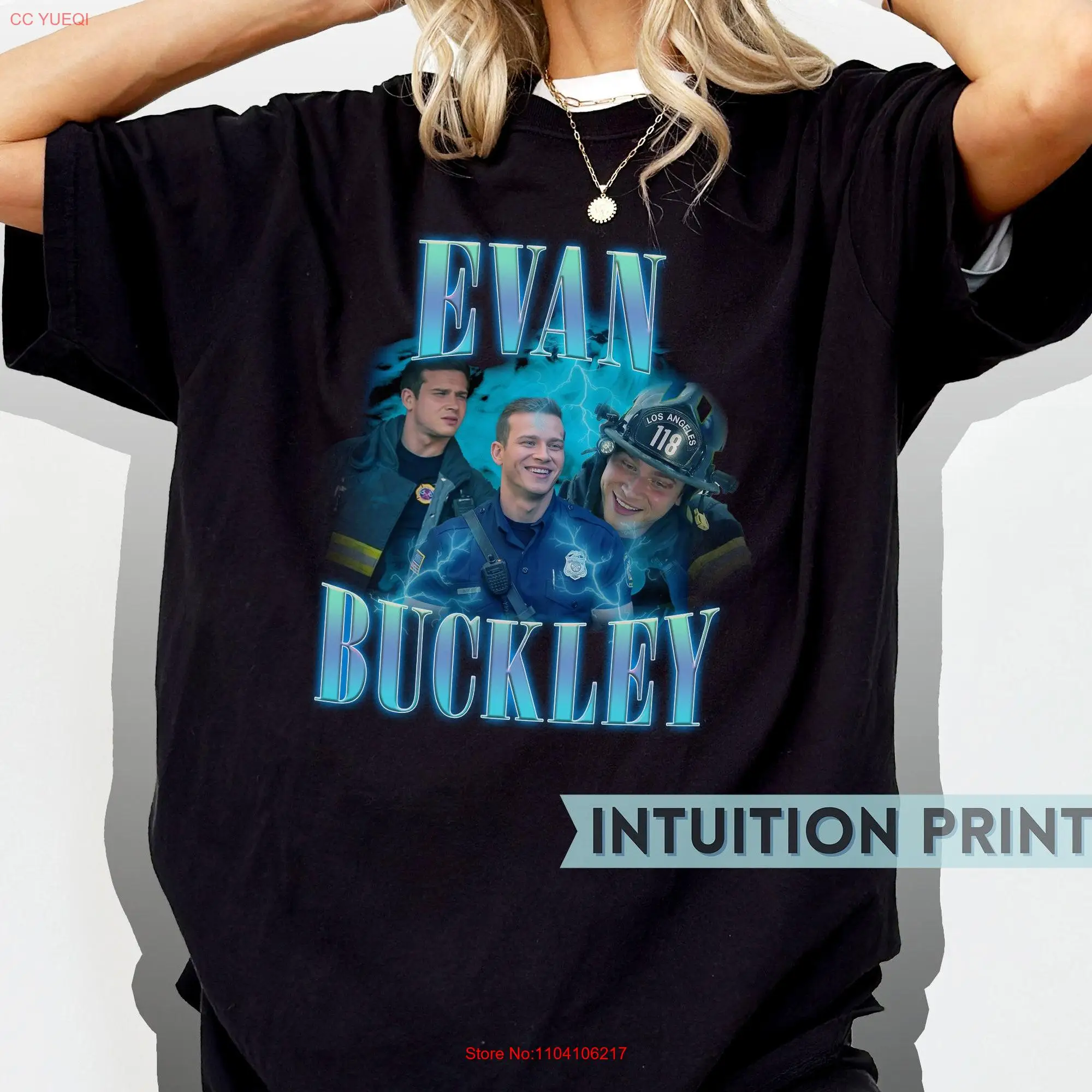 Evan Buckley Nine One T Shirt Design Firefighter Show Fan Oliver Stark long or short sleeves