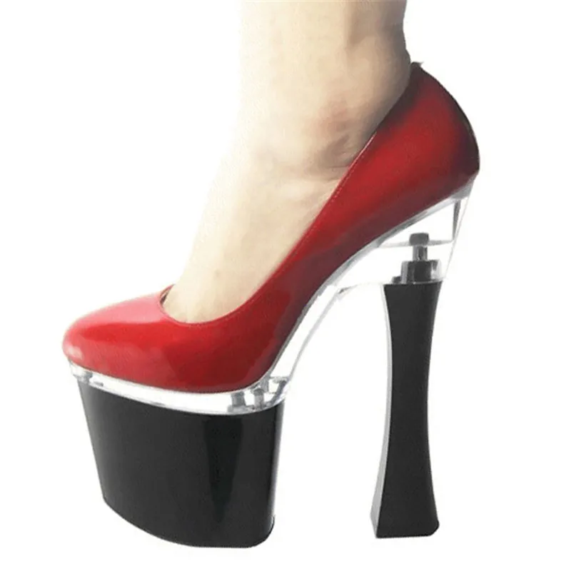 Classic / Black / White Platform Women 18CM Super Thick High Heel Pole , Wedding / Party  Dance Shoes