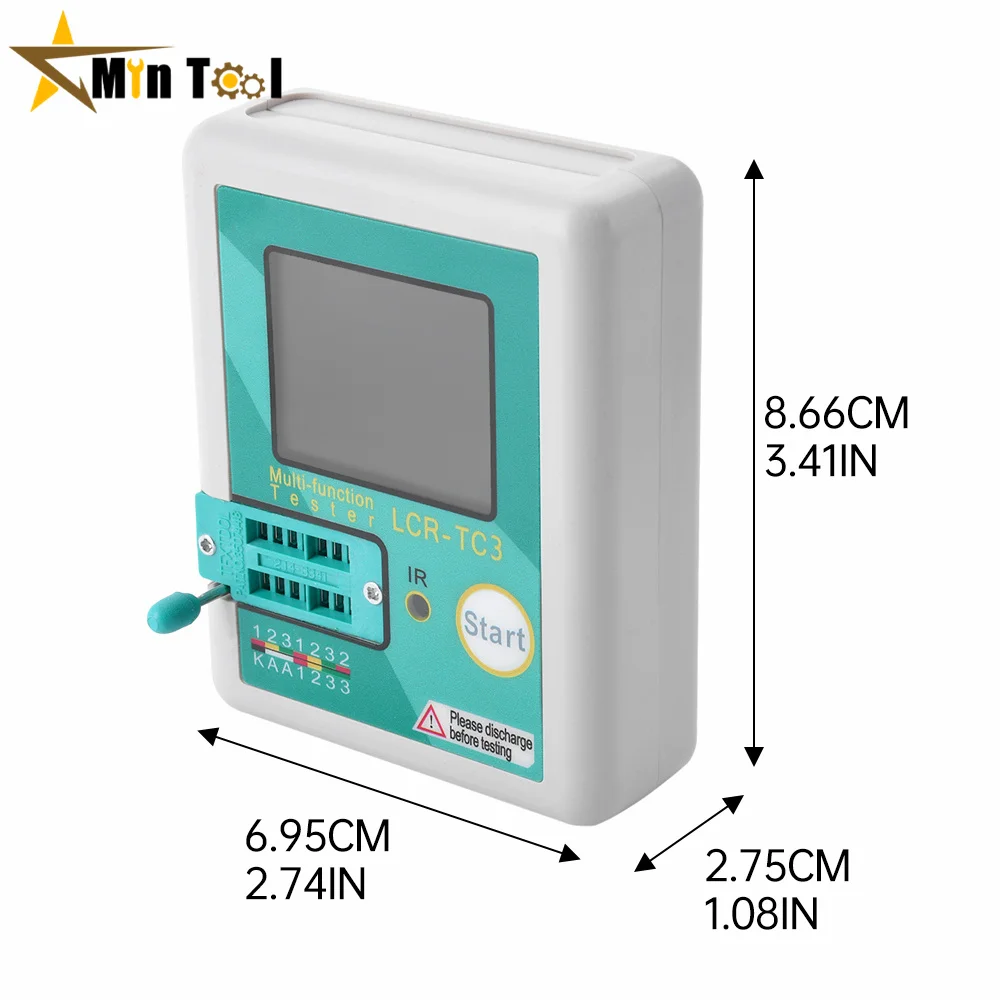 LCR-TC3 Transistor Tester multimetro per diodo triodo MOS/PNP/NPN condensatore resistore Transistor V2.1E per strumento elettricista