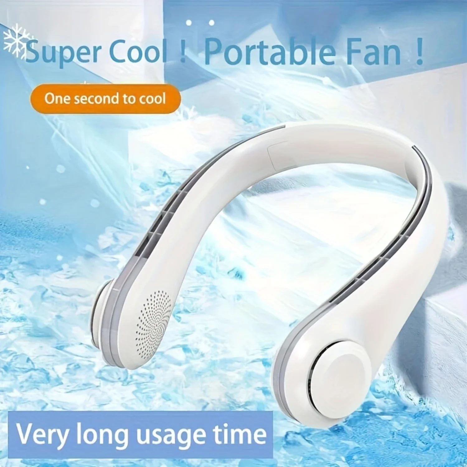 Stay Cool Anytime, Anywhere  1pc Portable USB Rechargeable Halter Fan Bladeless Fan For Indoor, Party, Outdoor & Gifting