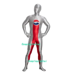 Red Pepsiman Costume High Quality Spandex Shiny Bright Smooth Zentai Bodysuits Halloween costumes Woman/Men Zentai Suit