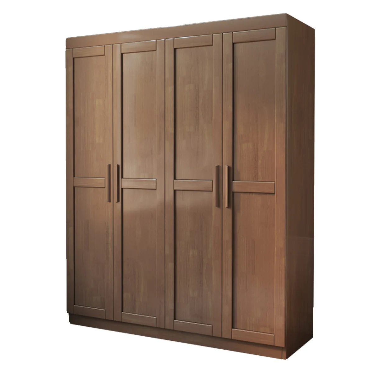 

Floor-to-ceiling solid wood wardrobe Small apartment household wardrobe Bedroom locker Modern simple 3-door Nordic solid w